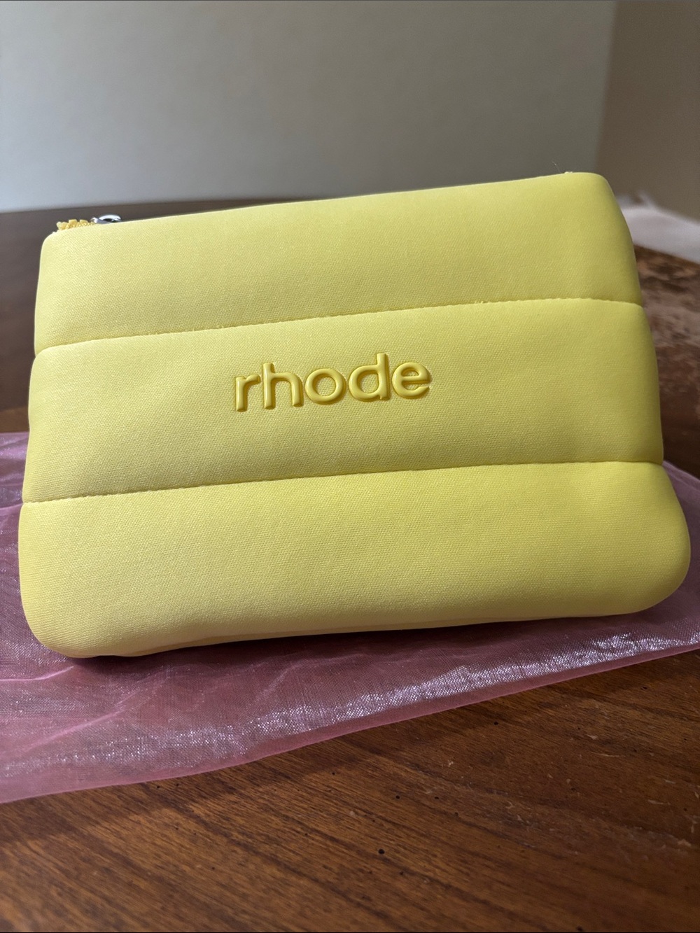 rhode skin Yellow Quilted Bubble Pouch